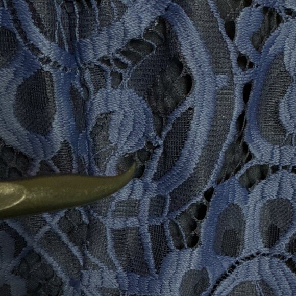 Lilly Pulitzer Mara Bright Navy About Face Two Tone Lace Dress Sleeveless Size 2 - Picture 13 of 16